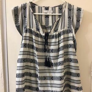 LOFT BCK/WHT PATTERNED SHIRT SIZE M